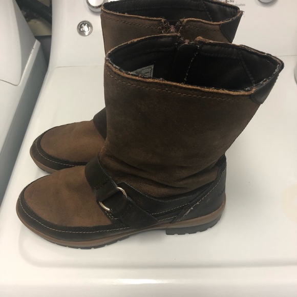 Merrell Emery Brown Leather Buckle Mid Calf Riding Boot Women's size 7 J42444. - Picture 2 of 5